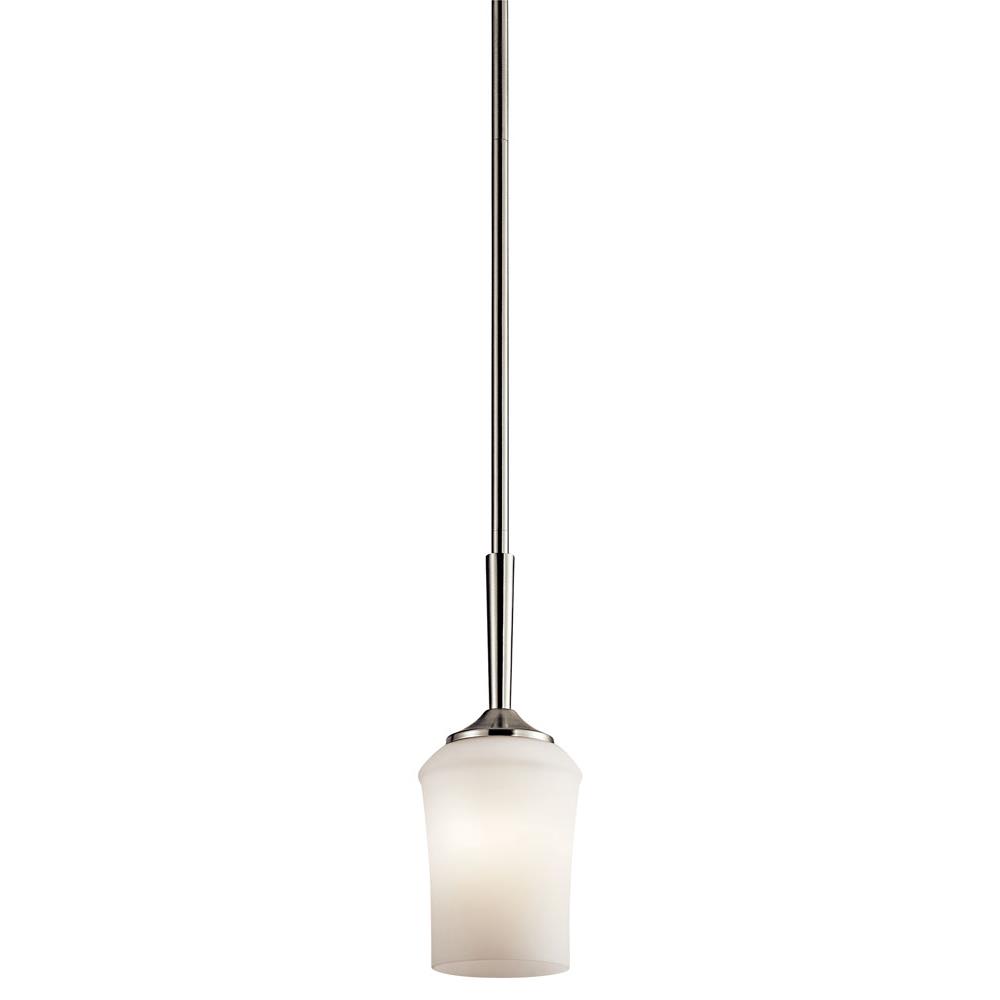 Kichler 43668NI Aubrey 12.75" 1 Light Mini Pendant with Satin Etched Cased Opal in Brushed Nickel